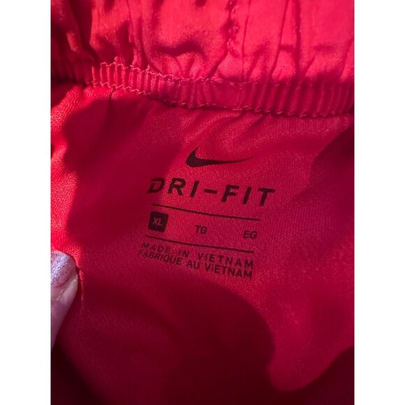 Nike Dri-Fit Running Shorts XL Red White Black Trim Built-In Liner Lightweight - Picture 2 of 9